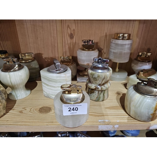 240 - Collection of vintage lighters, to include retro onyx lighters