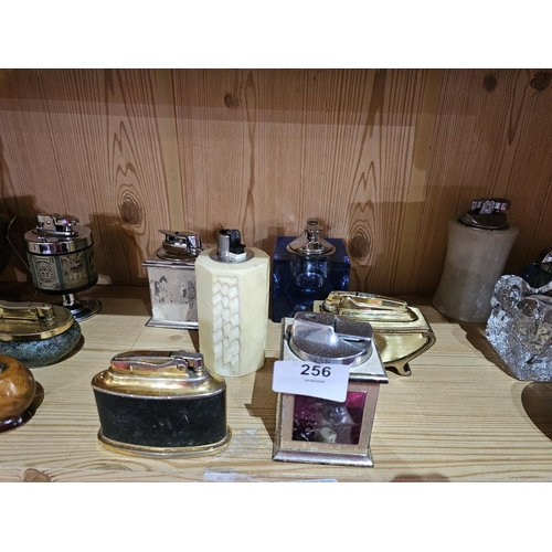 256 - Collection of vintage lighters to include 1970's Space Age lighter and Alabastor lighter