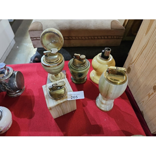 265 - Collection of retro onyx lighters
