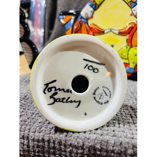 359 - Hand painted ceramic conical Sugar Shaker designed in Art Deco style by Lorna Bailey featuring a flo... 