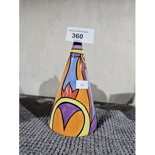 360 - Hand painted vibrant ceramic conical Sugar Shaker designed in Art Deco style by Lorna Bailey ,100 ma... 