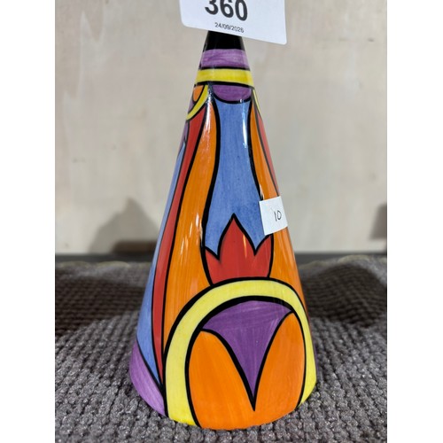 360 - Hand painted vibrant ceramic conical Sugar Shaker designed in Art Deco style by Lorna Bailey ,100 ma... 