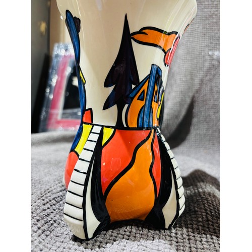 364 - Vibrant Hand painted ceramic art deco style jug 
