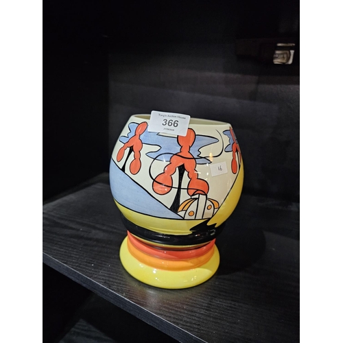 366 - Art deco, vibrant hand painted 