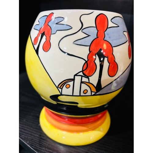 366 - Art deco, vibrant hand painted 