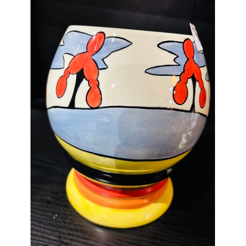 366 - Art deco, vibrant hand painted 