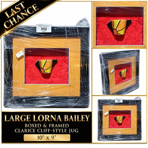 352 - An unusual Lorna Bailey Artware presentation piece featuring a Clarice Cliff-inspired hand-painted c... 
