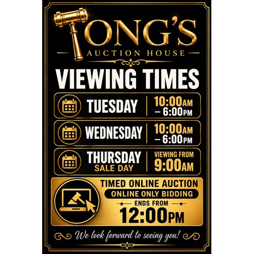 0A - VIEWING TIMES
Tuesday: 10:00am – 6:00pm
Wednesday: 10:00am – 6:00pm
Thursday – Sale Day: From 9:00am... 