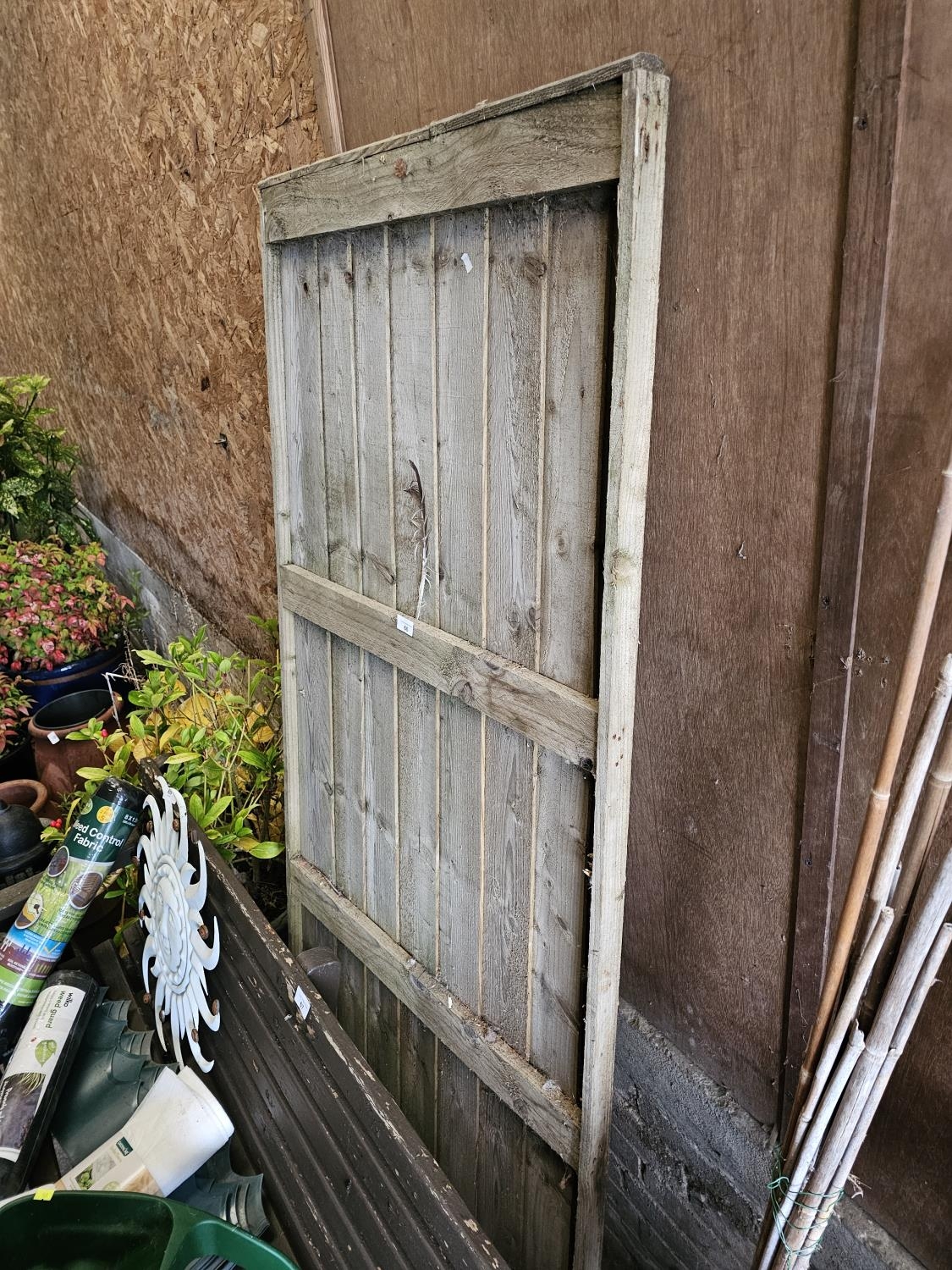 wooden garden gate or fence panel