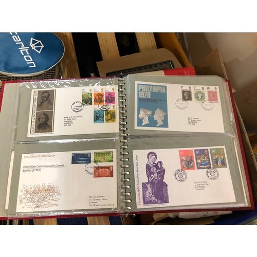 116 - Box lot of Stamps and first day covers in albums and some loose.