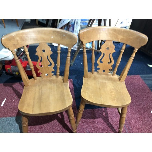 121 - Pair of pine dining/kitchen chairs