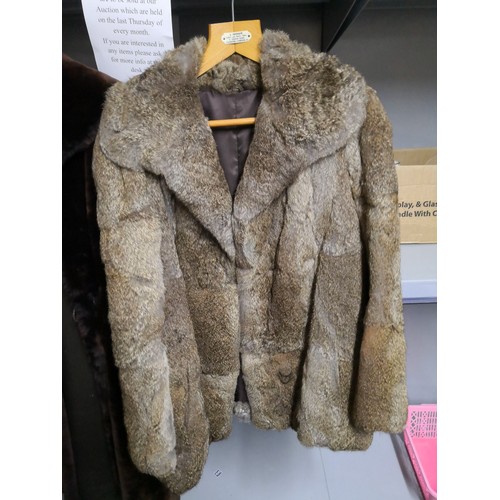 720 - 2 ladies vintage jackets, one 3/4 faux fur and one fur shorter in length.