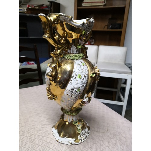 733 - Ar.de Sesto Fiorentino Vase with a significant amount of gold leaf measuring 42 cms tall