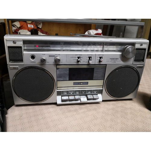 782 - Selection of 3 portable radios, one with tape deck and selection of tapes