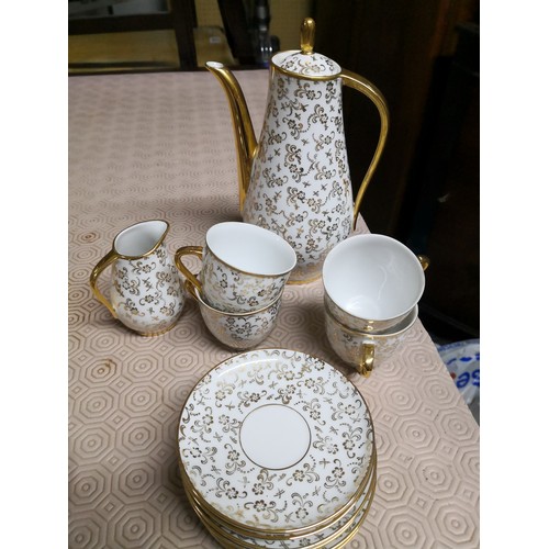 787 - Selection of 3 coffee set of various designs.