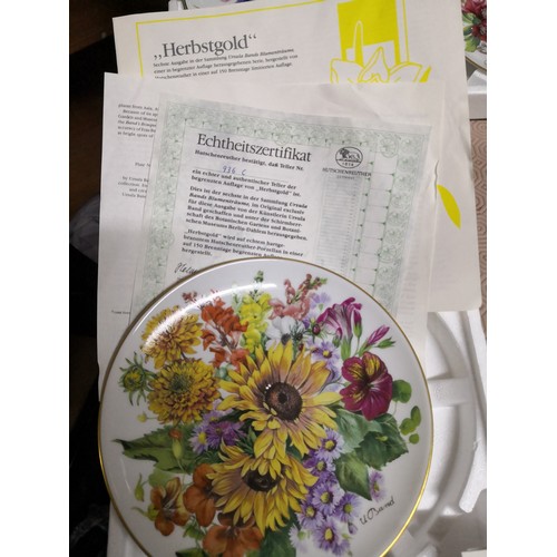 790 - 6 Hutschenreuther plates, 5 x 1987 and 1 larger plate 1989. All certified in original packaging