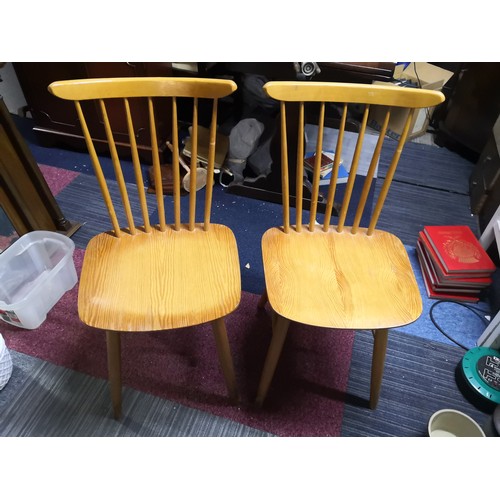 802 - Pair of vintage ercol style wooden chairs