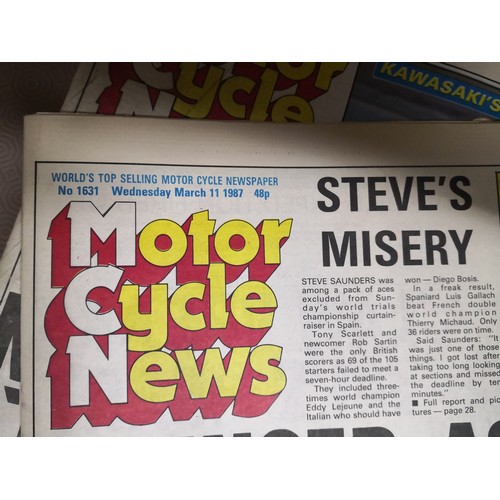 811 - Large selection of motor cycle news newspapers from the 1980's