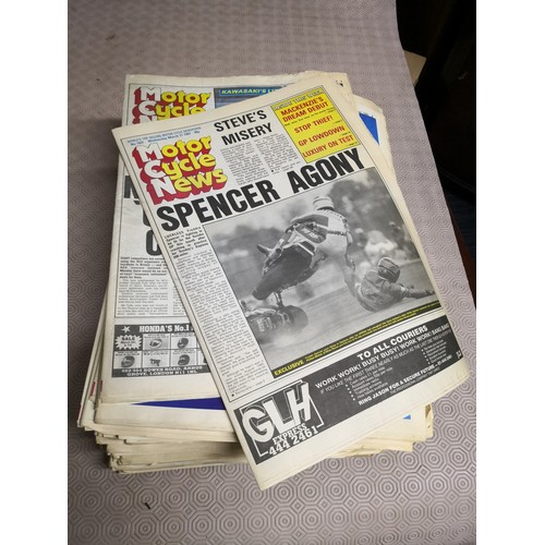 811 - Large selection of motor cycle news newspapers from the 1980's