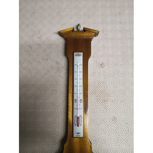 833 - 1970s two foot mahogany banjo barometer by Shortland Bowen