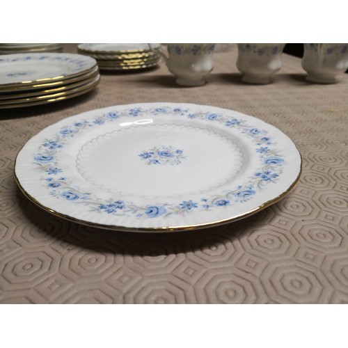 878 - Royal Malvern 6 x cups, saucers and salad plates and 6 x Royal Albert Memory Lane teaplates