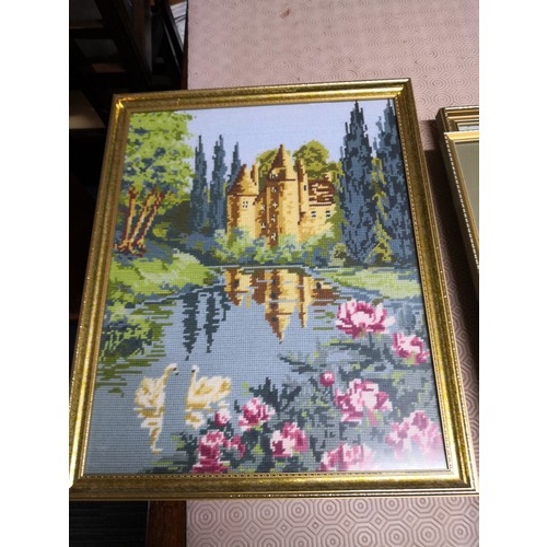 841 - 4 x framed needlework pictures