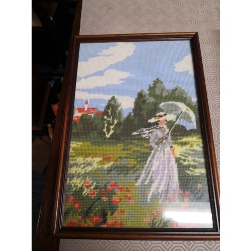 841 - 4 x framed needlework pictures