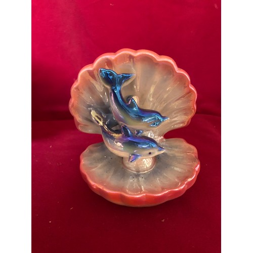 734 - Selection of blue lustre Dolphins of various designs.
