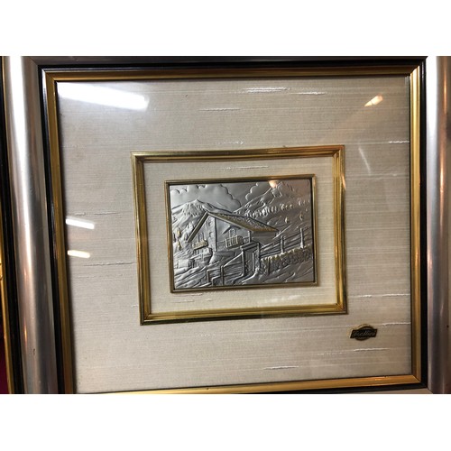 739 - Two pictures by Frattini Studio D'Arte mounted in silver and black coloured  frames the pictures the... 