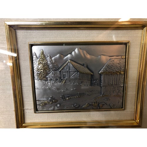 739 - Two pictures by Frattini Studio D'Arte mounted in silver and black coloured  frames the pictures the... 