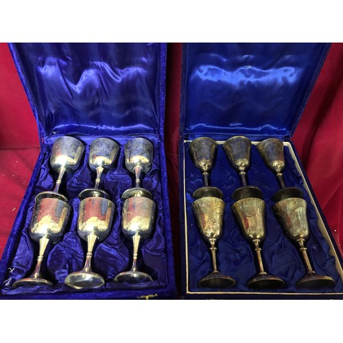 748 - 2 boxed sets of 6 epns goblets.