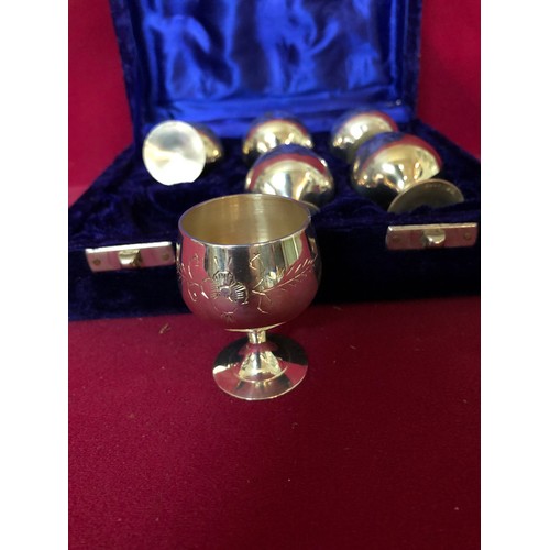 750 - A boxed set of 6 small epns goblets