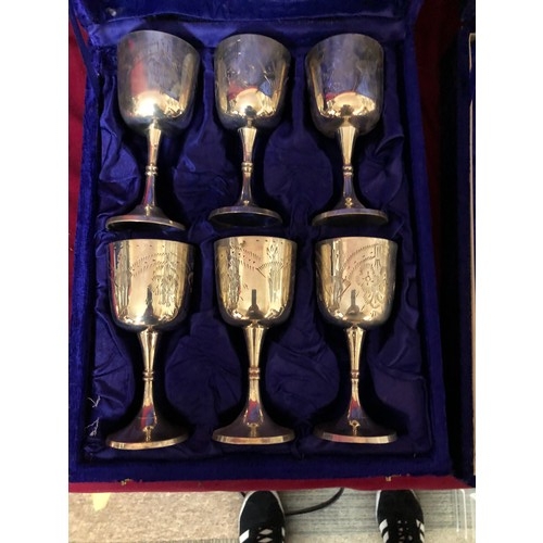 748 - 2 boxed sets of 6 epns goblets.