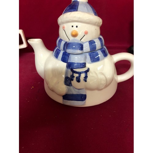 784 - Box of novelty teapots and money boxes.