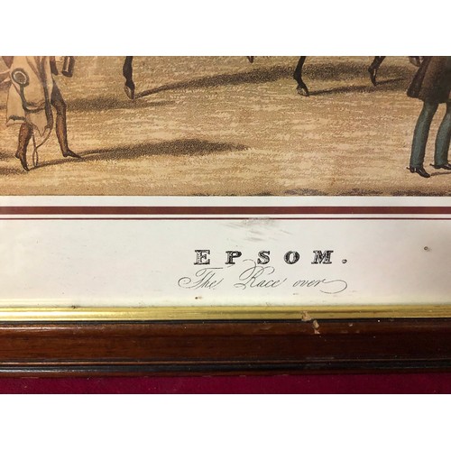 786 - 2 Vintage Epsom Derby horse racing prints.