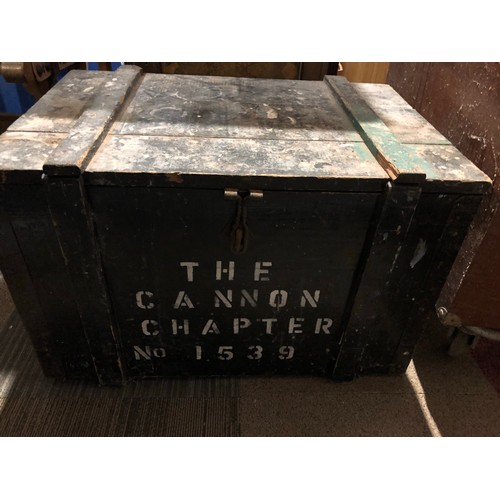 48 - Wooden ammunition box measuring 69 x 47 x 47cms tall