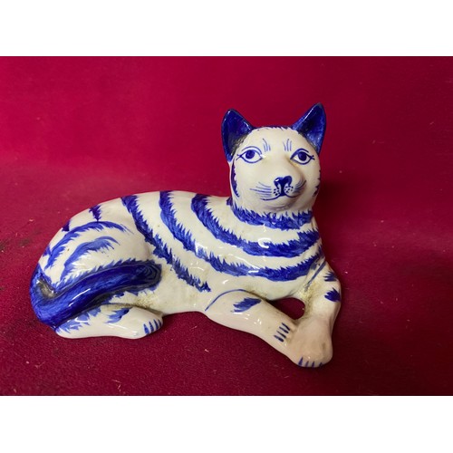 474 - Pair of Blue and White porcelain oriental cats