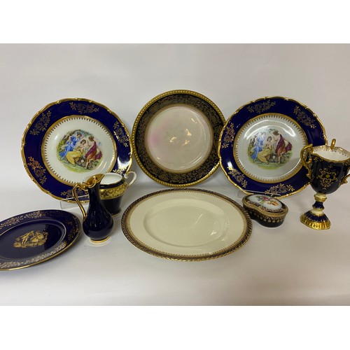 478 - Collection of Blue and gold porcelain from Aynsley, Coalport, Crown Ducal and Bavarian