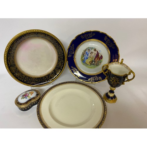 478 - Collection of Blue and gold porcelain from Aynsley, Coalport, Crown Ducal and Bavarian