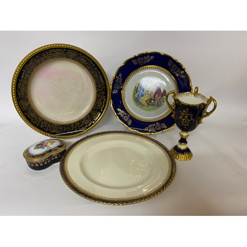 478 - Collection of Blue and gold porcelain from Aynsley, Coalport, Crown Ducal and Bavarian