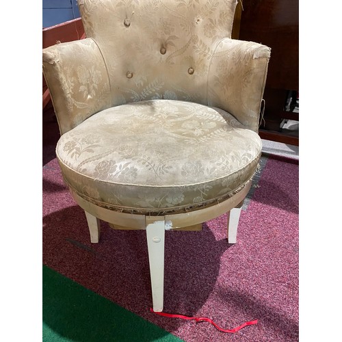 72 - Plain wood carver chair with padded base, seat height is 39cms and back height is 86cms. Also small ... 