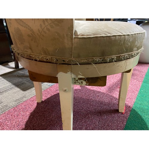 72 - Plain wood carver chair with padded base, seat height is 39cms and back height is 86cms. Also small ... 