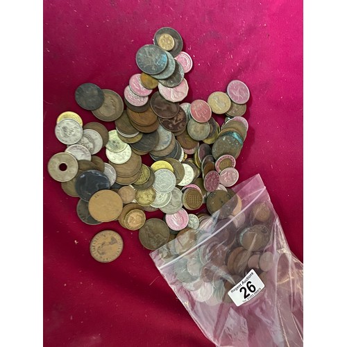 26 - Bag full of assorted  old coins