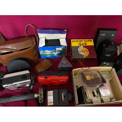 27 - Box of vintage camera and camera accessories