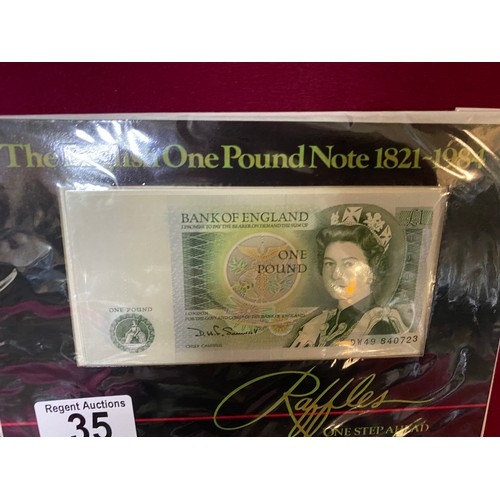 35 - 3 vintage £1 notes