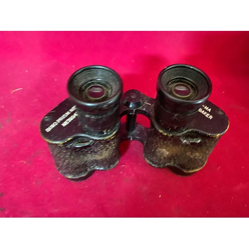 37 - Military binoculars, toast rack and trench art