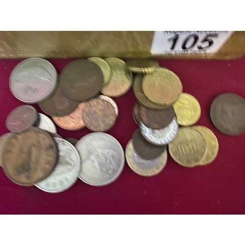 105 - Box of assorted old coins