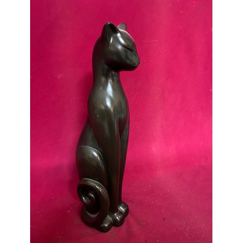 622 - Art Deco black porcelain Sphinx cat