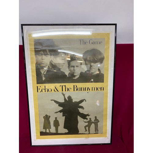 674 - Vintage framed poster of Echo and The Bunnymen