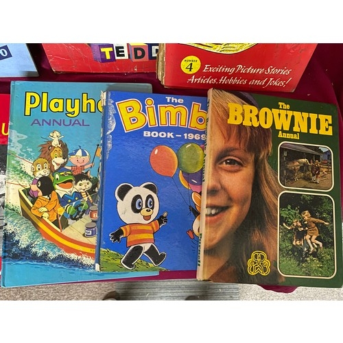 669 - Selection of annuals including Beano, Diana, Teddy Bear, Swift, Eagle, Bimbo, Brownie, Morph and Pla... 